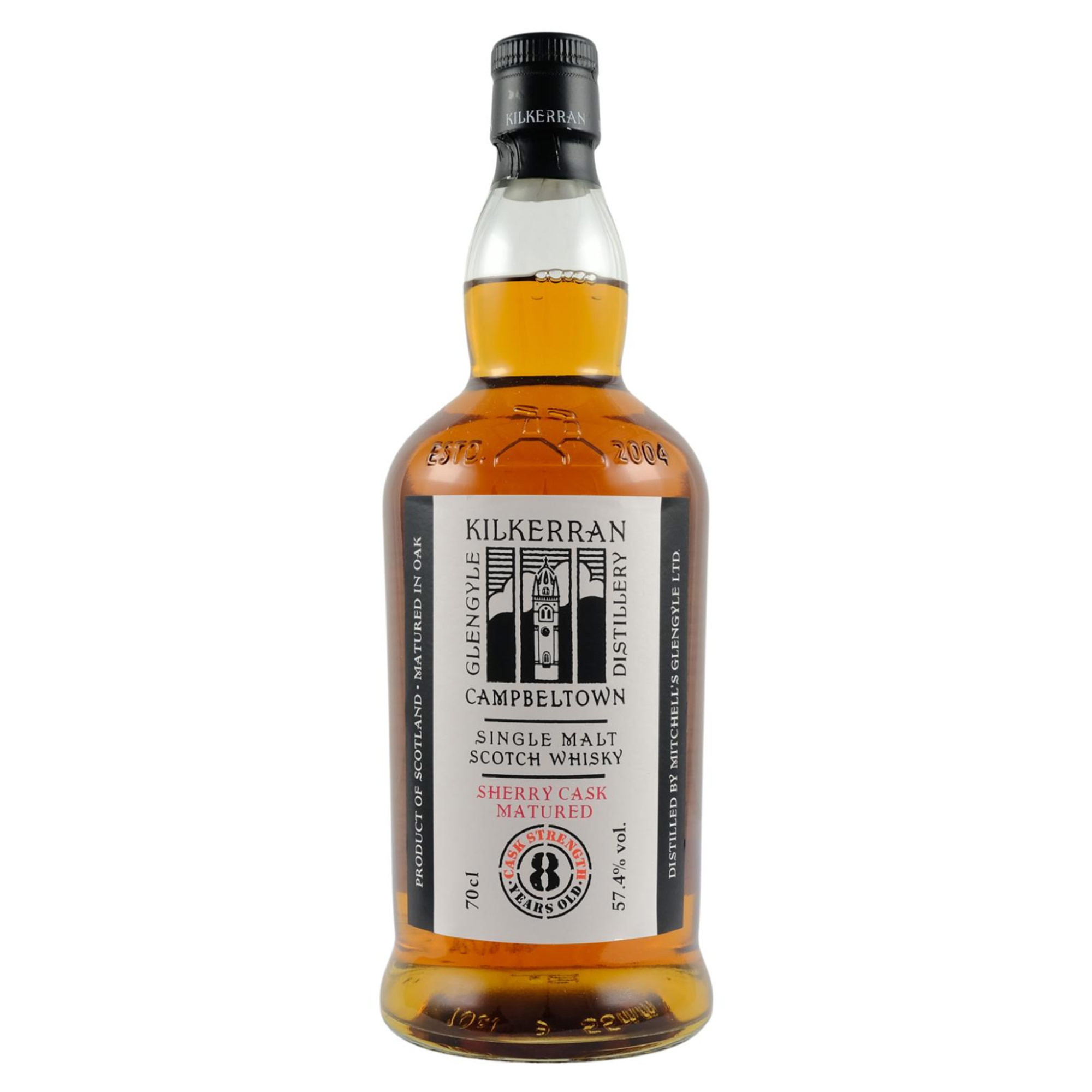 KILKERRAN 8YO CASK STRENGTH BATCH 10 57,4° CL 70